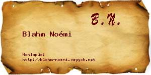 Blahm Noémi névjegykártya
